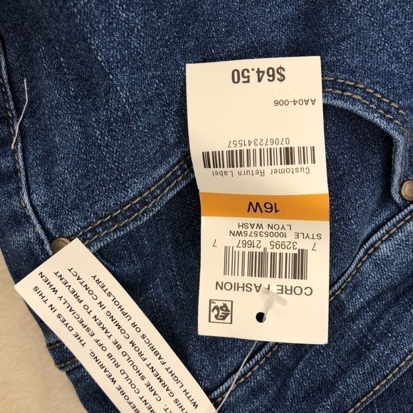 NWT Charter Club Short Cropped Jeans Sz 16W - Picture 4 of 7